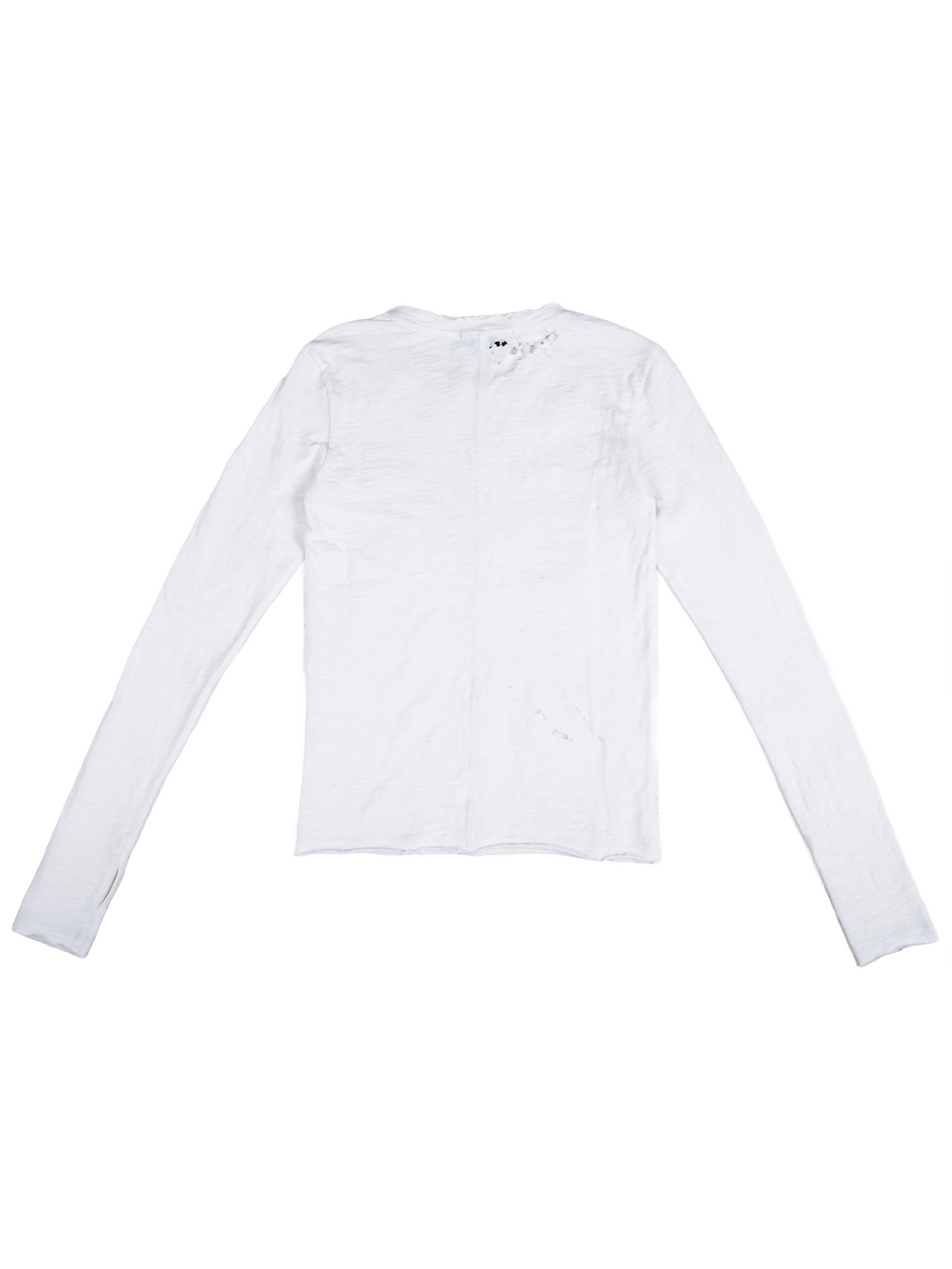 FMT-Distressed Vintage Wash Cotton Long Sleeve T-Shirt – Ripped Streetwear Tee