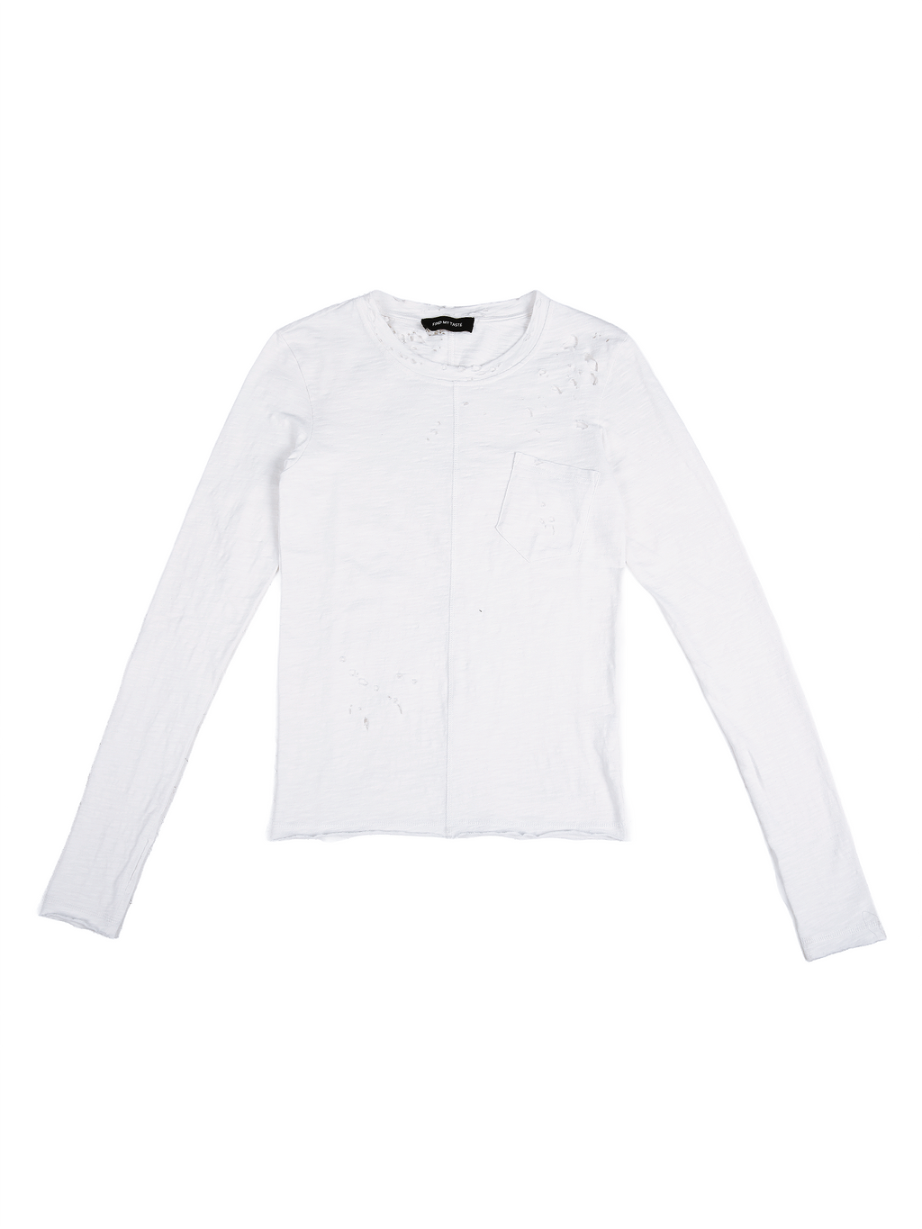 FMT-Distressed Vintage Wash Cotton Long Sleeve T-Shirt – Ripped Streetwear Tee