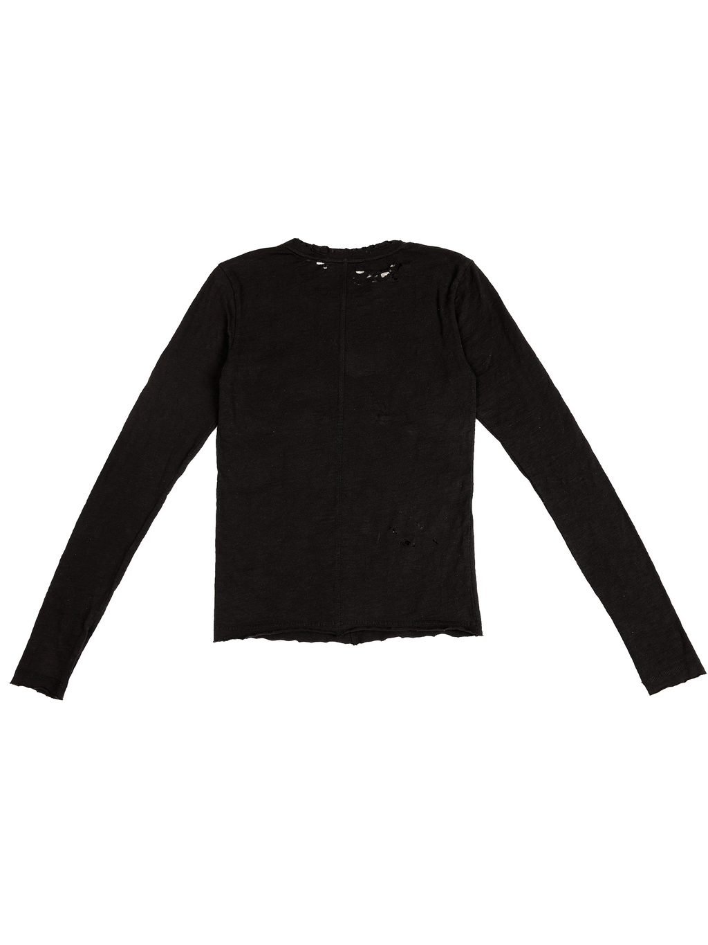 FMT-Distressed Vintage Wash Cotton Long Sleeve T-Shirt – Ripped Streetwear Tee