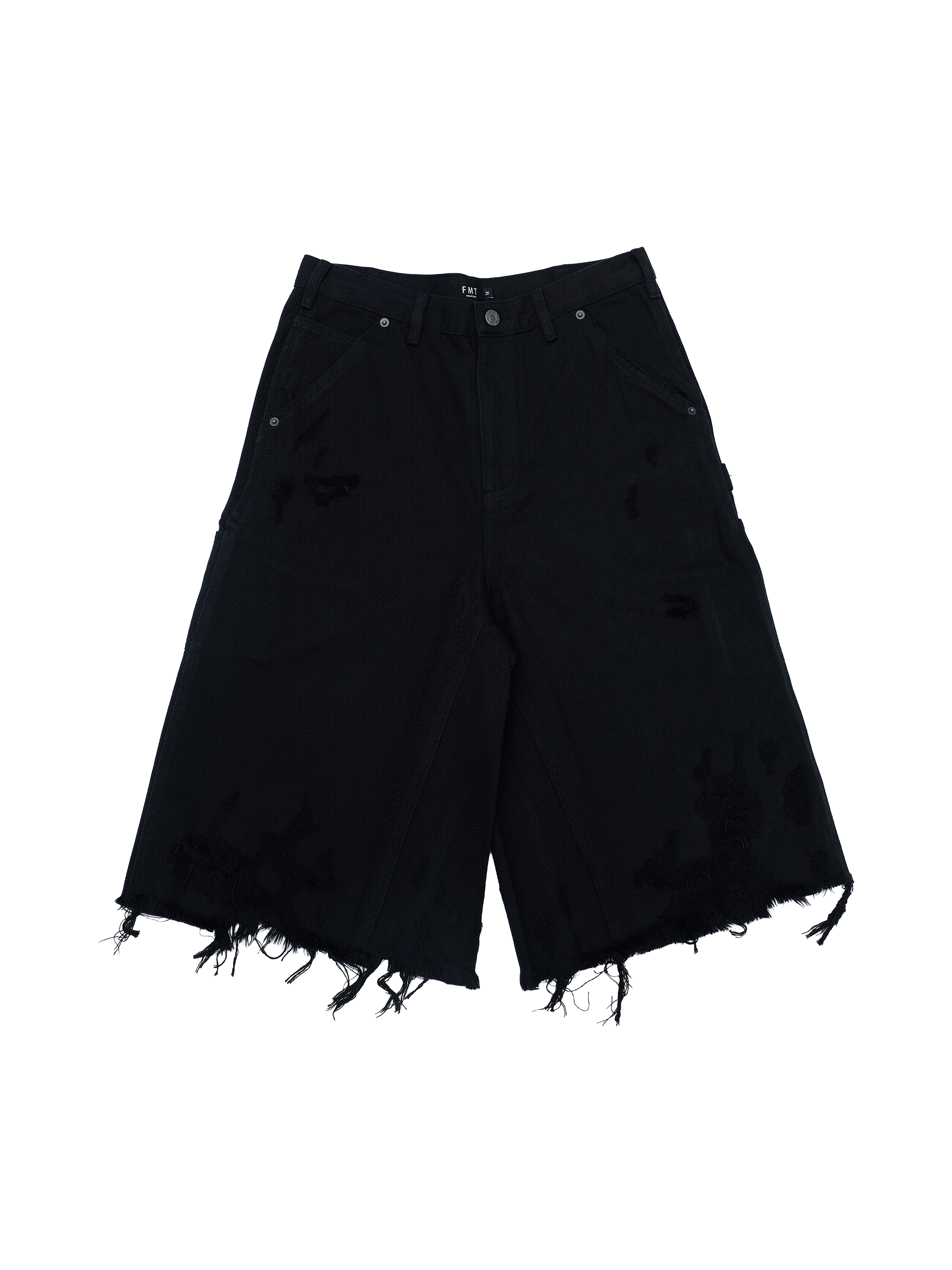 FMT Vintage Distressed Baggy Shorts – Loose Wide-Leg Streetwear Cropped Pants