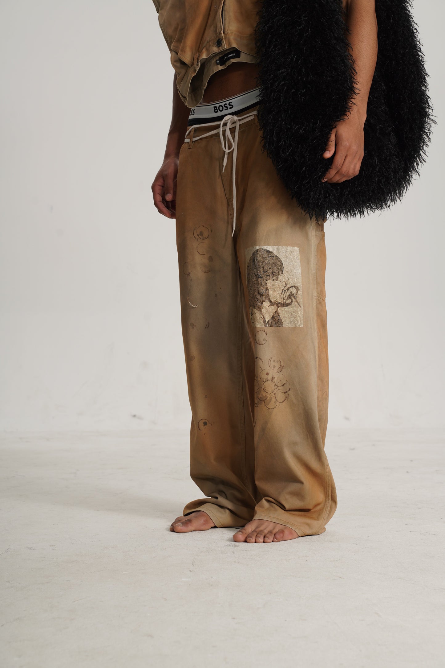 FMT 24 (100%HAND MADE) WASHED KHAKI PANTS